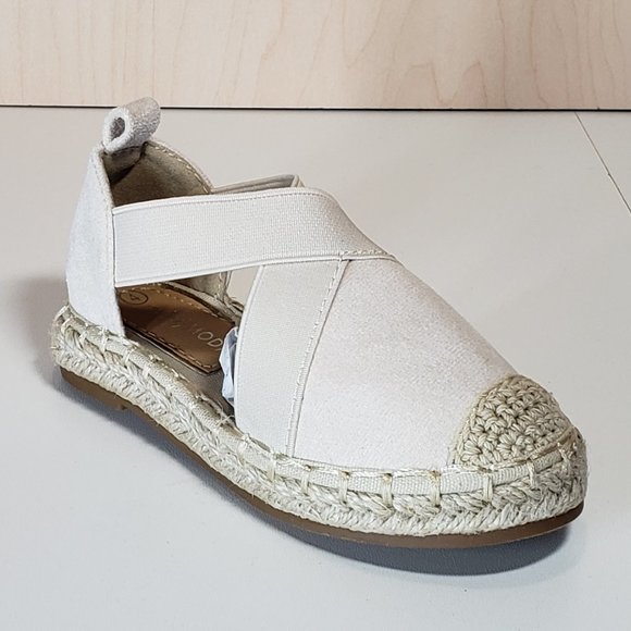 Mini Moda Toddler Lightweight Round Toe Slip on Suede Espadrille Shoes - Beige - - Picture 4 of 6